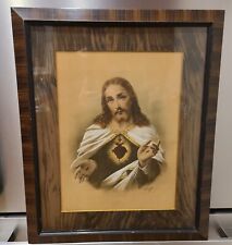 VTG Images of the Sacred Heart of Jesus Organial frame GORGEOUS picture