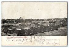 1906 Bird's Eye View Of Central Block Dodge City Kansas KS Posted Trees Postcard picture