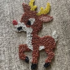 Vintage Melted Plastic Popcorn Rudolph Reindeer  Christmas Decoration 20