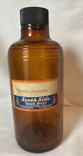 VTG 1937 Amber Glass Abbott's Medicine Bottle Pour Lip w Label Bakelite Cap picture