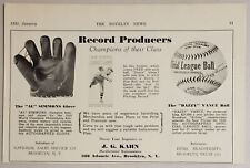 1931 Print Ad Dazzy Vance Baseball & Booklet, Al Simmons Glove Kahn Brooklyn,NY picture