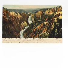 Vintage 1908 Postcard Great Falls And Canon Yellowstone National Park Posted picture