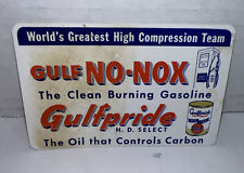 1956 GULF No-Nox Ethyl Gasoline Advertising Calendar Card 3.5”x2” Vintage picture