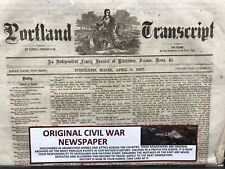 Original POST Civil War Newspaper - Portland Transcript - April 6, 1867 picture