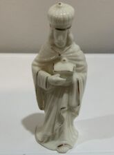 Vtg Christmas Nativity Porcelain Ivory White Gold Trim Replacement Wiseman picture