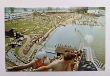 Sea Slide & Bathing Beach, Lake Of The Woods, Mahomet, Illinois Vintage Postcard picture