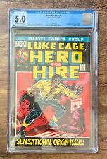 HERO FOR HIRE #1 1972 - ORIGIN &  1ST APPEARANCE OF LUKE CAGE - CGC GRADED 5.0 picture