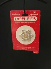 Vintage Hallmark Holiday Snowflake Latch Back Lapel Pin  picture