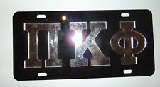 Pi Kappa Phi Black MIRROR License Plate MIRROED Pi Kapp BLACK FRAT FRATERNITY ** picture
