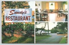 State View~Sandys Restaurant~Garden~Dining Room & Exterior~Sandwich MA~Vintage picture
