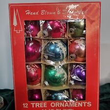 Lot 12 VTG Shiny Brite Christmas Bulb Ornament Stencil Box Santa Jack Silent  picture