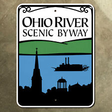 Ohio River Scenic Byway marker highway road sign 2006 Illinois Indiana 11x14 picture
