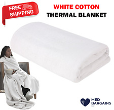 EverOne White Cotton Thermal Blanket - 66” x 90” picture