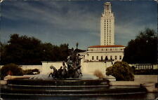 Austin Texas University clock tower carillon 16 bells WWI heroes unused postcard picture
