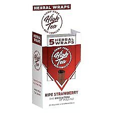 High Tea Non Tobacco All Natural Herbal Smoking Wraps - Ripe Strawberry - 125... picture