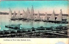 1914, Yachting on WEST LAKE OKOBOJI, Iowa Postcard picture