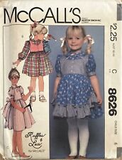 McCall’s Vintage Pattern 8626 Little Girls Dress Ruffles & Lace Size 6 Uncut picture