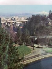 C 1960 Portland OR and its Guardian Mt. Hood from Washington Park Postcard picture