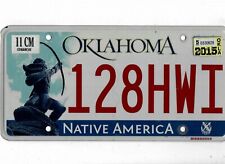 OKLAHOMA passenger 2015 license plate 