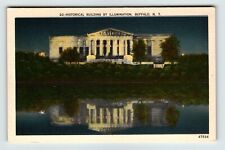 Postcard NY Historical Building by Illumination Buffalo Night Reflection picture