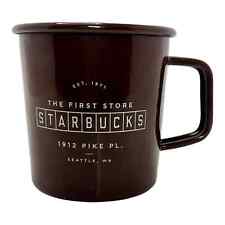 Starbucks Pike Place The First Store 1912 Seattle Brown Enamel Coffee Mug 14oz picture