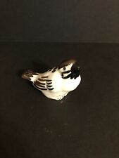 Napco Bird Figurine/Porcelain-White, Brown, Black 3” picture