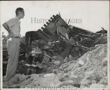 1955 Press Photo U.S. Senator Prescott Bush Surveys Connecticut Flood Damage picture