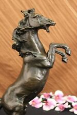 Rearing Horse Man Handler Equestrian Artwork Bronze Marble Statue Sculpture Deal picture