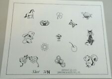 VTG 1976 Spaulding & Rogers Don Nolan Tattoo Flash Sheet #74N Comedy Tragedy  picture