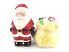 Santa and His Yellow Bag SALT and PEPPER SHAKERS Christmas Holiday picture