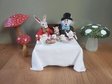 RARE Jan Zimmer Alice in Wonderland Mad Hatter Tea Party Papermache Figurine  picture