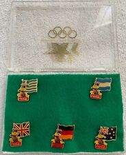 Coca-Cola 1984 Los Angeles Olympic pins from 5 countries. picture