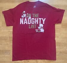 Disney Parks Men’s Med Red T-Shirt Chip and Dale On The Naughty List Christmas picture