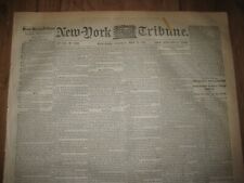 1865 New York Tribune, Abraham Lincoln Assassination Trial + picture