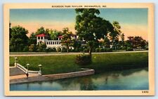 Postcard Riverside Park Pavilion, Indianapolis IN linen 1951 F106 picture