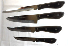 EMPEROR STEEL Made Japan 4pc KNIVES Full Tang Carving BUTCHER Slicer UTILITY picture