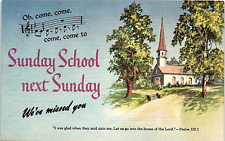 Vintage Early 1940's Sunday School Next Sunday, We've Missed You PCB-2N picture