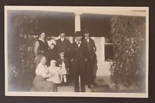 RPPC 1915 Women Children Men in Suits Smoking Cigars Standin in Front of House picture