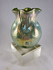 Loetz Creta Silberiris Rusticana Iridescent Vase Art Nouveau Hand Blown Glass picture