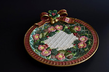 1990s Fitz and Floyd Christmas Bow Holiday Wreath Decorative Plate 9