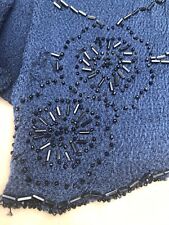 Antique Beaded Fabric 1920's Deconstructed Blue Dress  picture