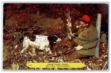 1956 Greetings From Seiling Oklahoma OK, Man Dog Hunting Posted Vintage Postcard picture