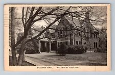 Wellesley MA-Massachusetts, Wellesley College Billings Hall Vintage Postcard picture