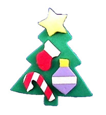 Hallmark PIN Christmas Vintage TREE with Ornaments FOAM 1992 Brooch picture