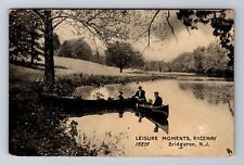 Bridgeton NJ-New Jersey, Leisure Moments, Gents Canoeing, Vintage c1909 Postcard picture
