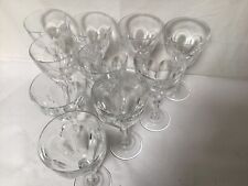 FF9 SET OF 10 VINTAGE ANTIQUE CLASSIC CRYSTAL CLEAR FRENCH WINE GLASSES picture