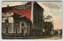 Postcard 1911 Colonial Trust and Hampson Building in Waterbury, CT. picture