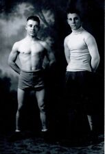 Pair of Euro muscular jocks gay man's collection 4x6 track + equestrian picture