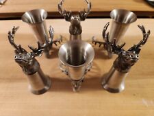 Jagermeister Buck Deer Stag Head Pewter Stainless Steel Shot Glass picture