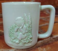 Vintage 1974 The Bobbs Merrill Green Tint Raggedy Ann And Andy 8 Oz Mug Cup RARE picture